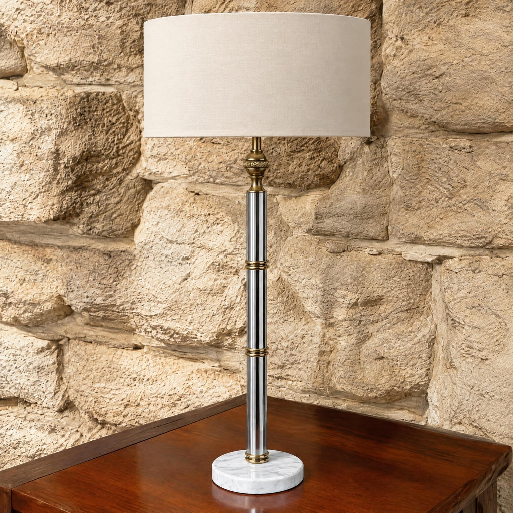 Par de lámparas de mesa de bambú estilo Art Déco