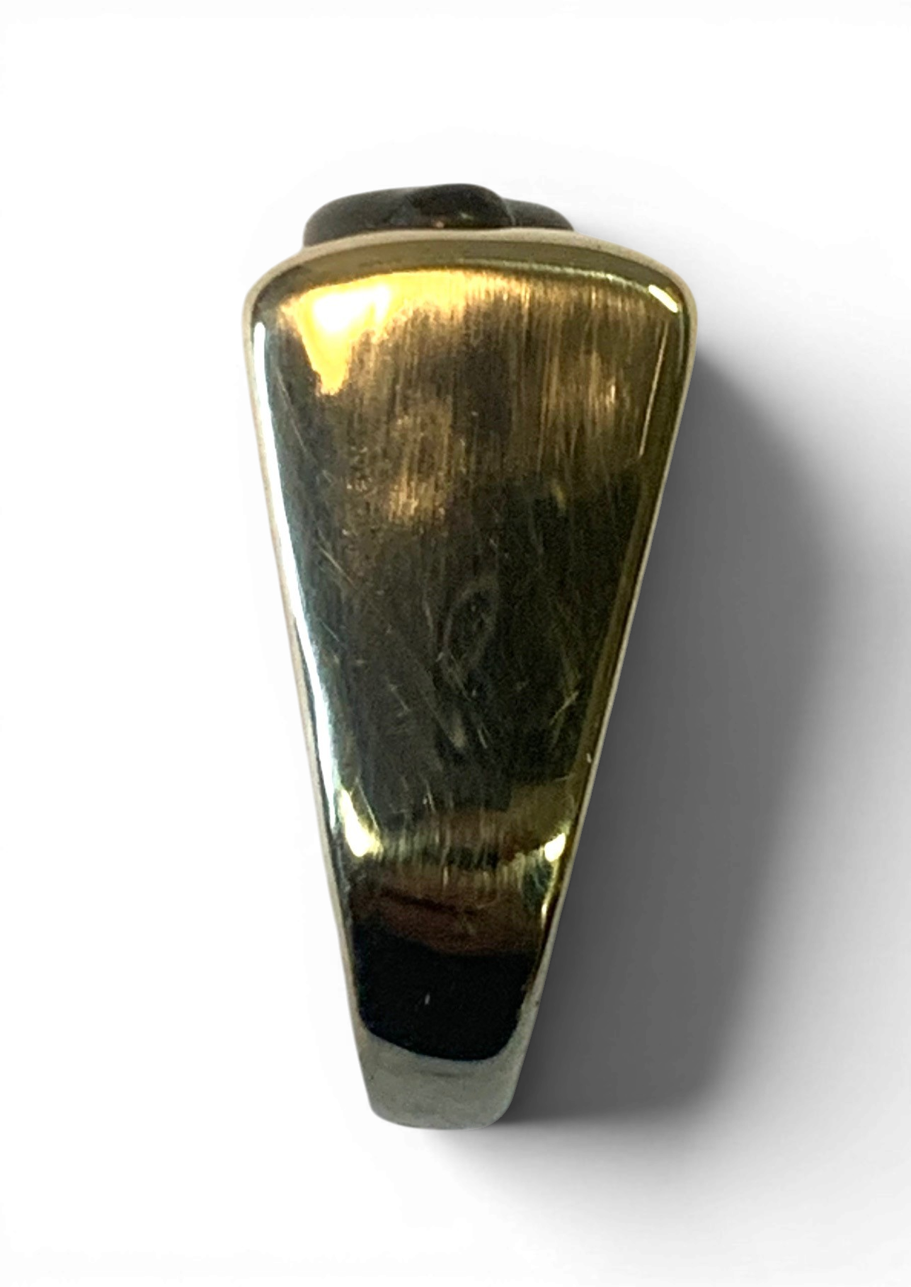 Bronze ring with custom-made glass insert