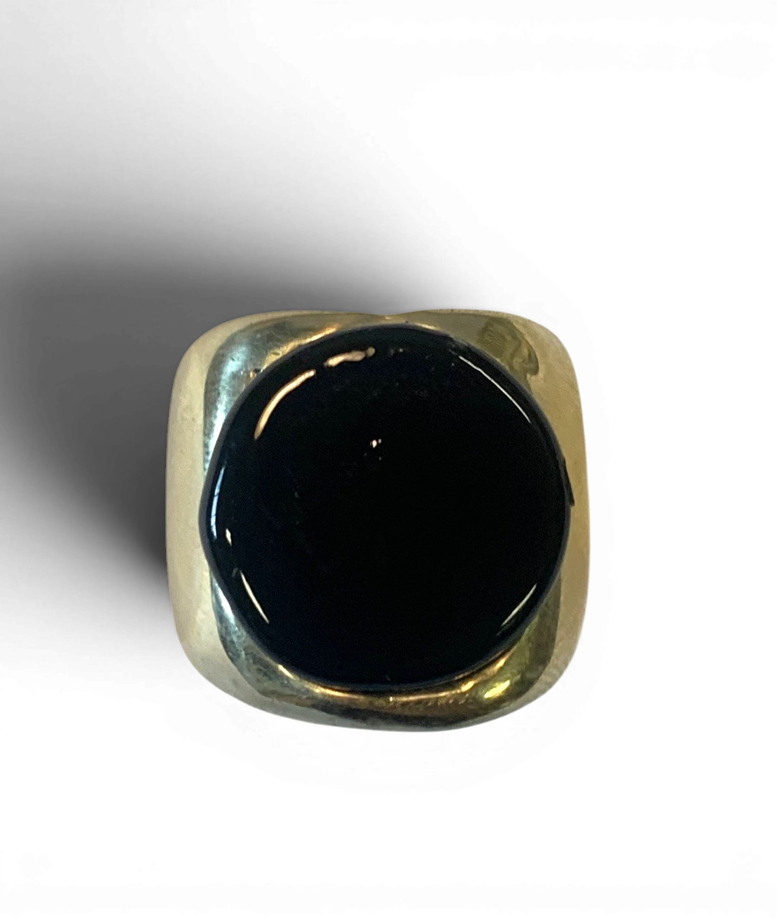 Bronze ring with custom-made glass insert