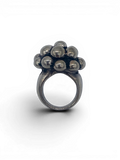Polish bronze ring with organic round patterns