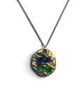 Bronze pendant with custom-made glass insert