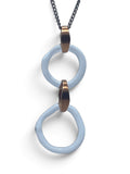 Glass pendant with bronze links