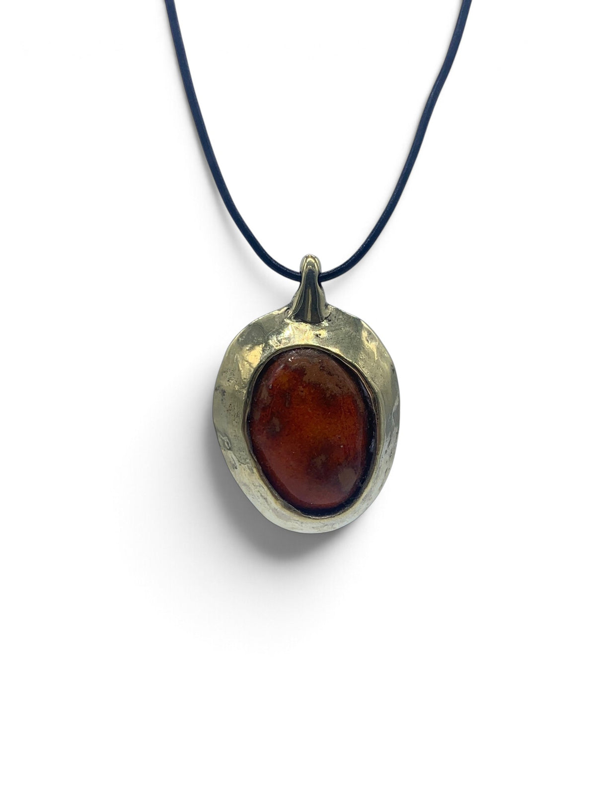 Bronze pendant with ceramic inlay