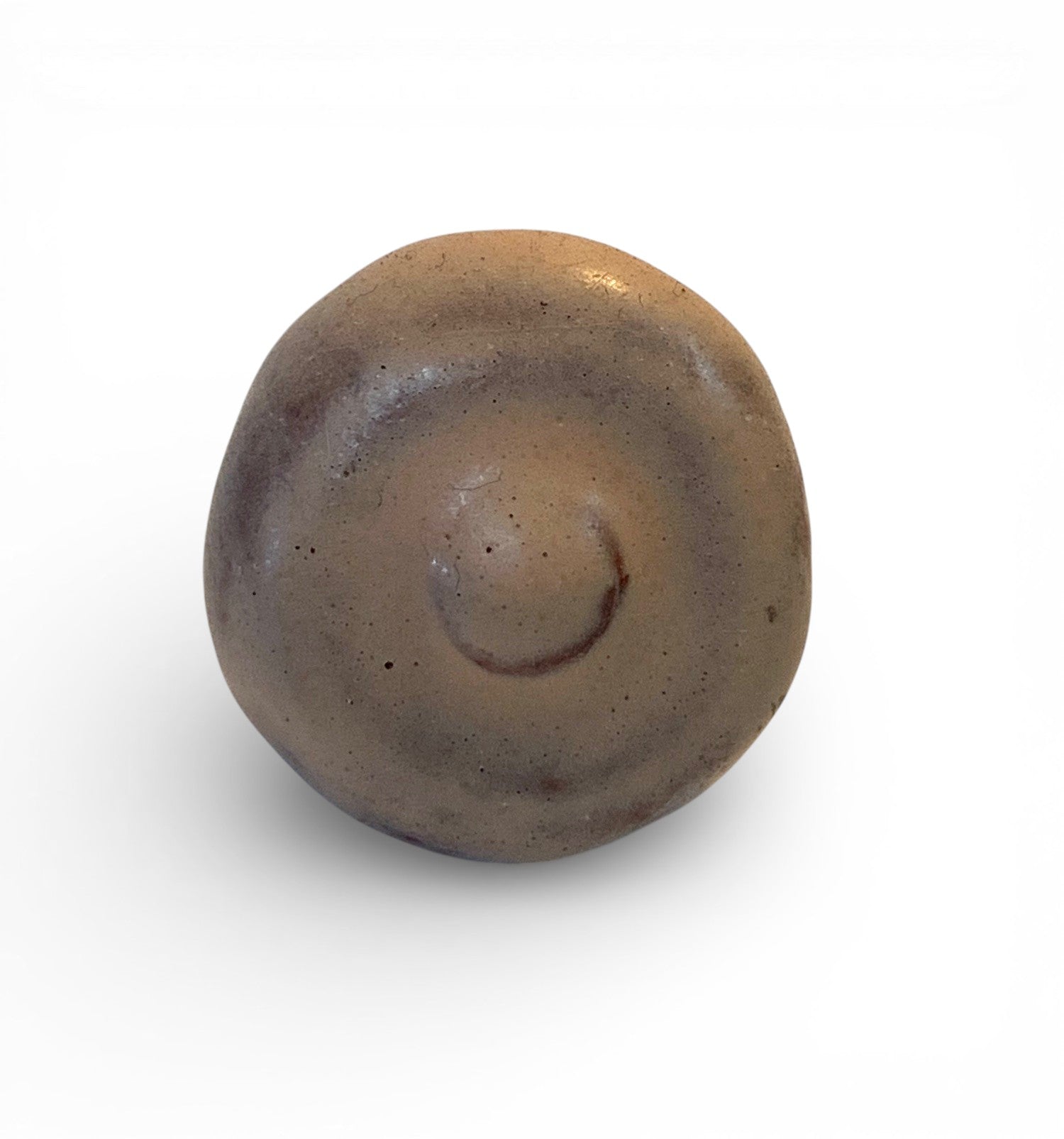 Ceramic and brass ring with terracotta enamel