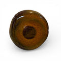 Ceramic and brass ring with ocher enamel
