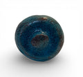 Ceramic and brass ring with ocean deep blue enamel