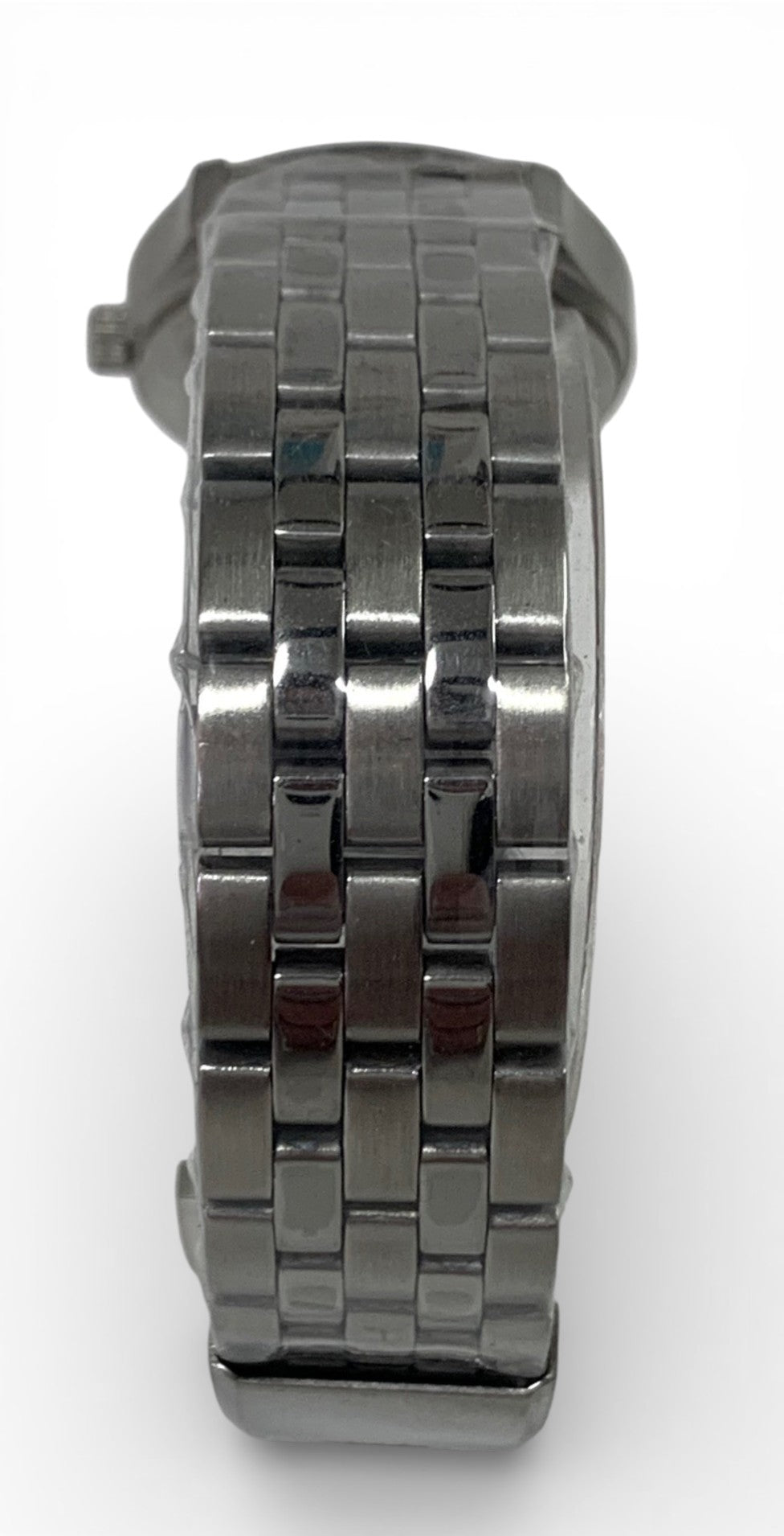 Stainless steel women watch with rainbow inspired design background
