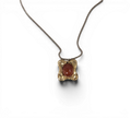 Bronze pendant with oval agate stone insert