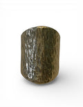 Bronze ring with texturized surface and polish finishing