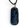 Ceramic hand-made pendant with ocean deep blue enamel.