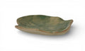Hand-made ceramic plate with green enamel