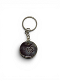 Hand-made ceramic key chain with nature green enamel
