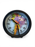 Table clock with travelling design background