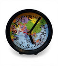 Table clock with travelling design background
