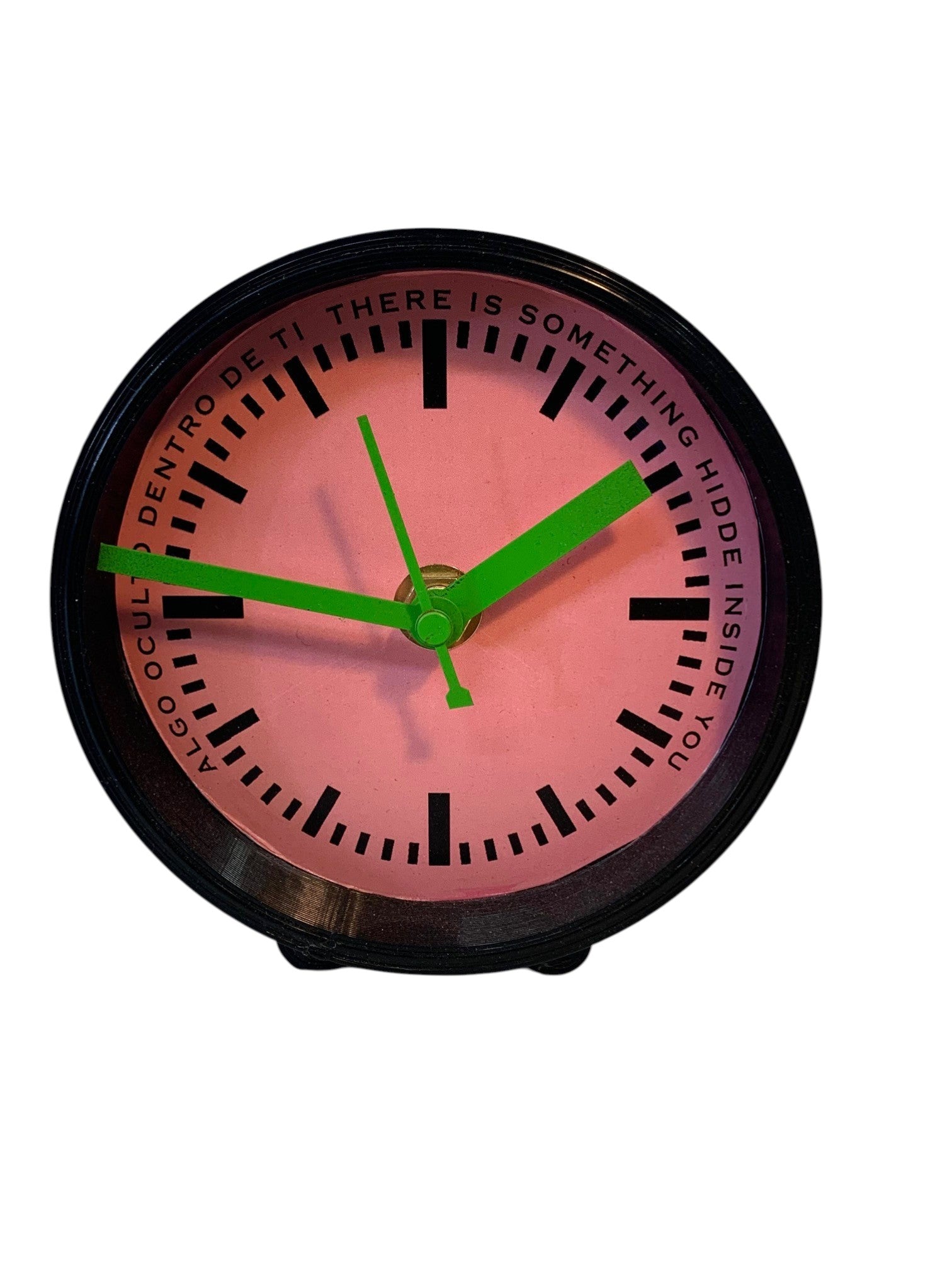 Table clock with pink background