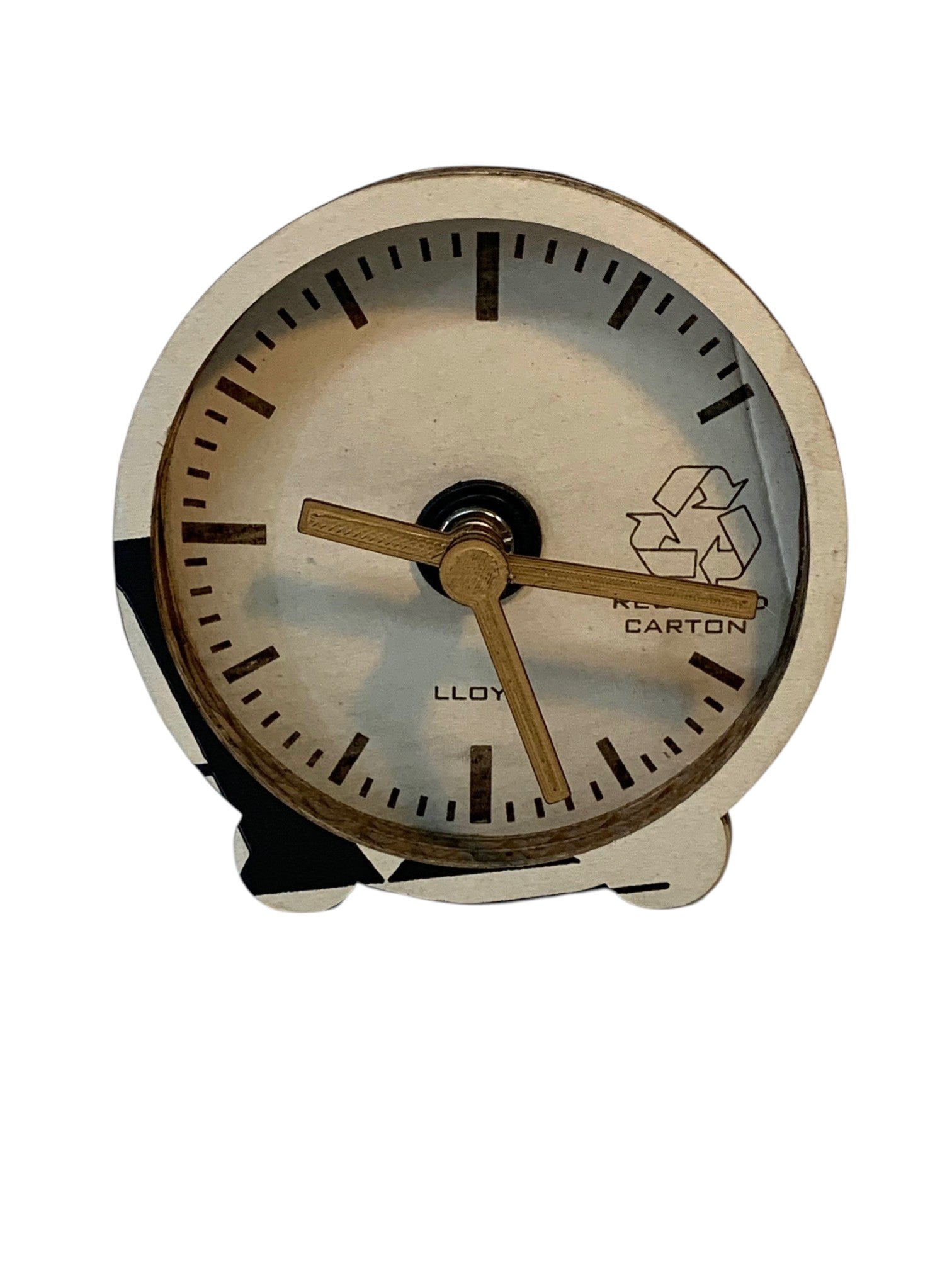 Recycled cardboard table clock