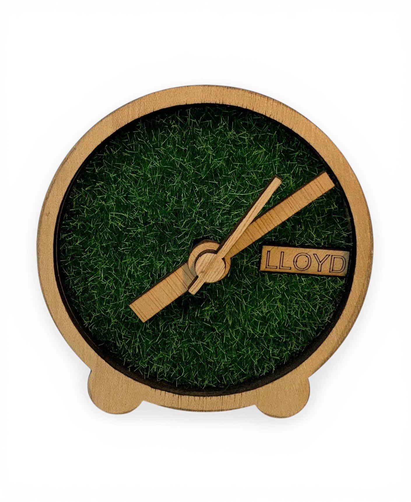 Recycled wood table clock