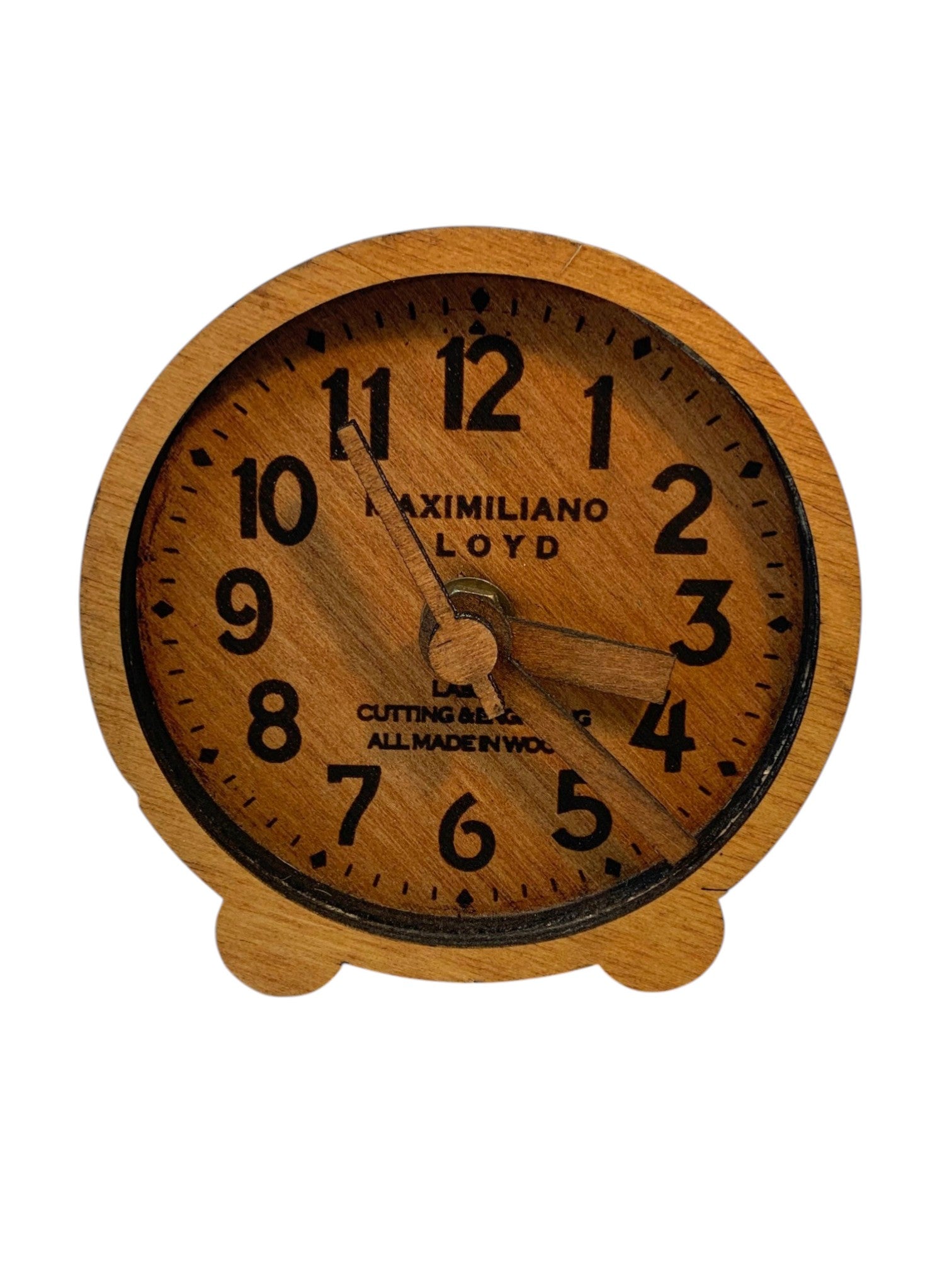 Recycled wood table clock