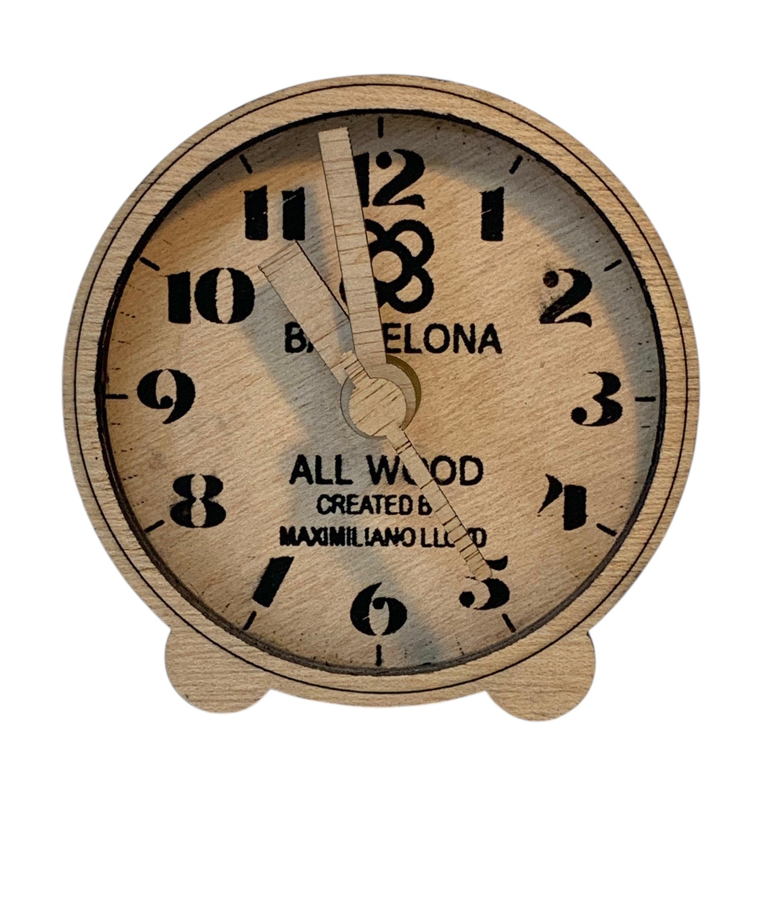 Recycled wooden clock table