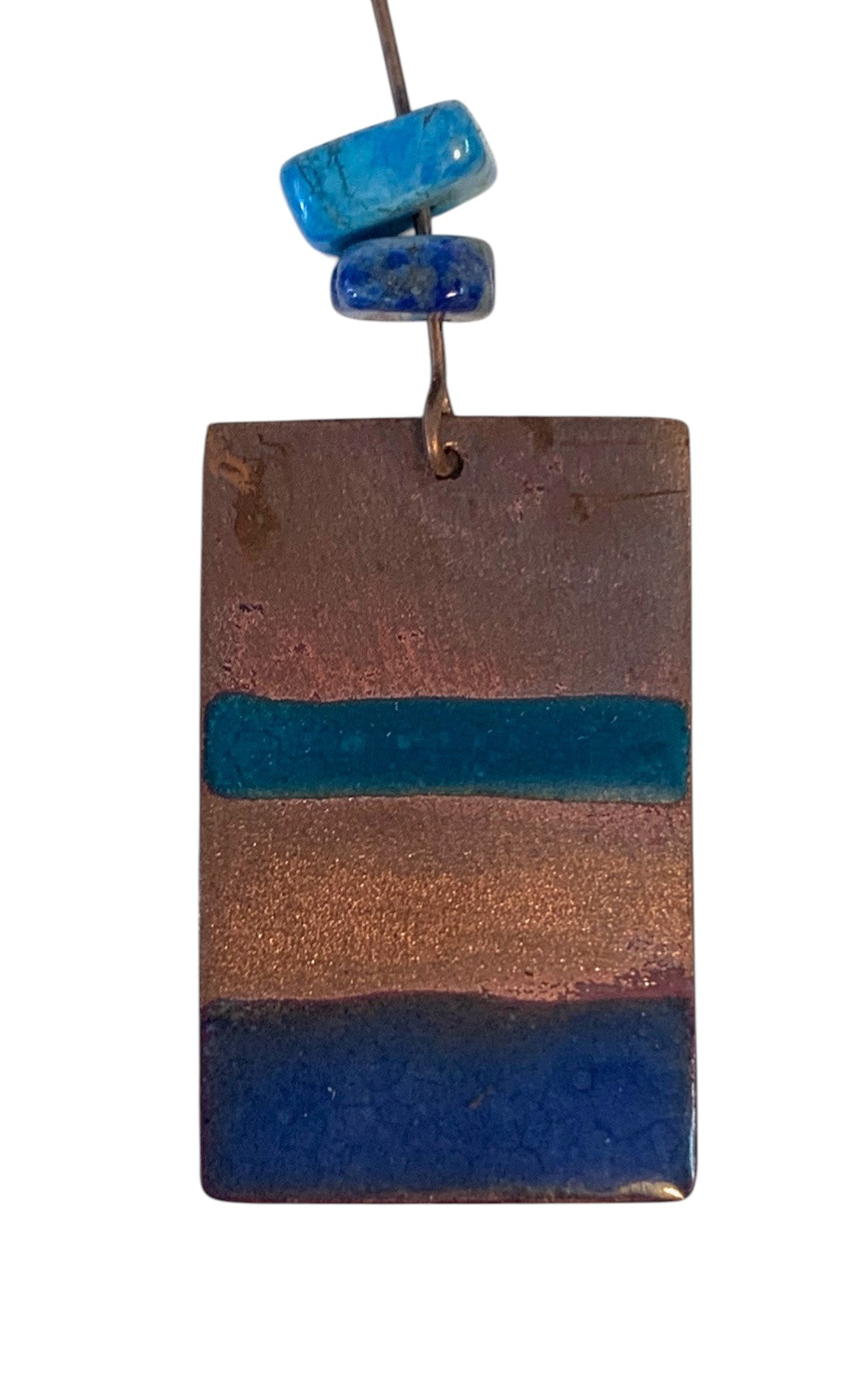 Enameled copper earrings