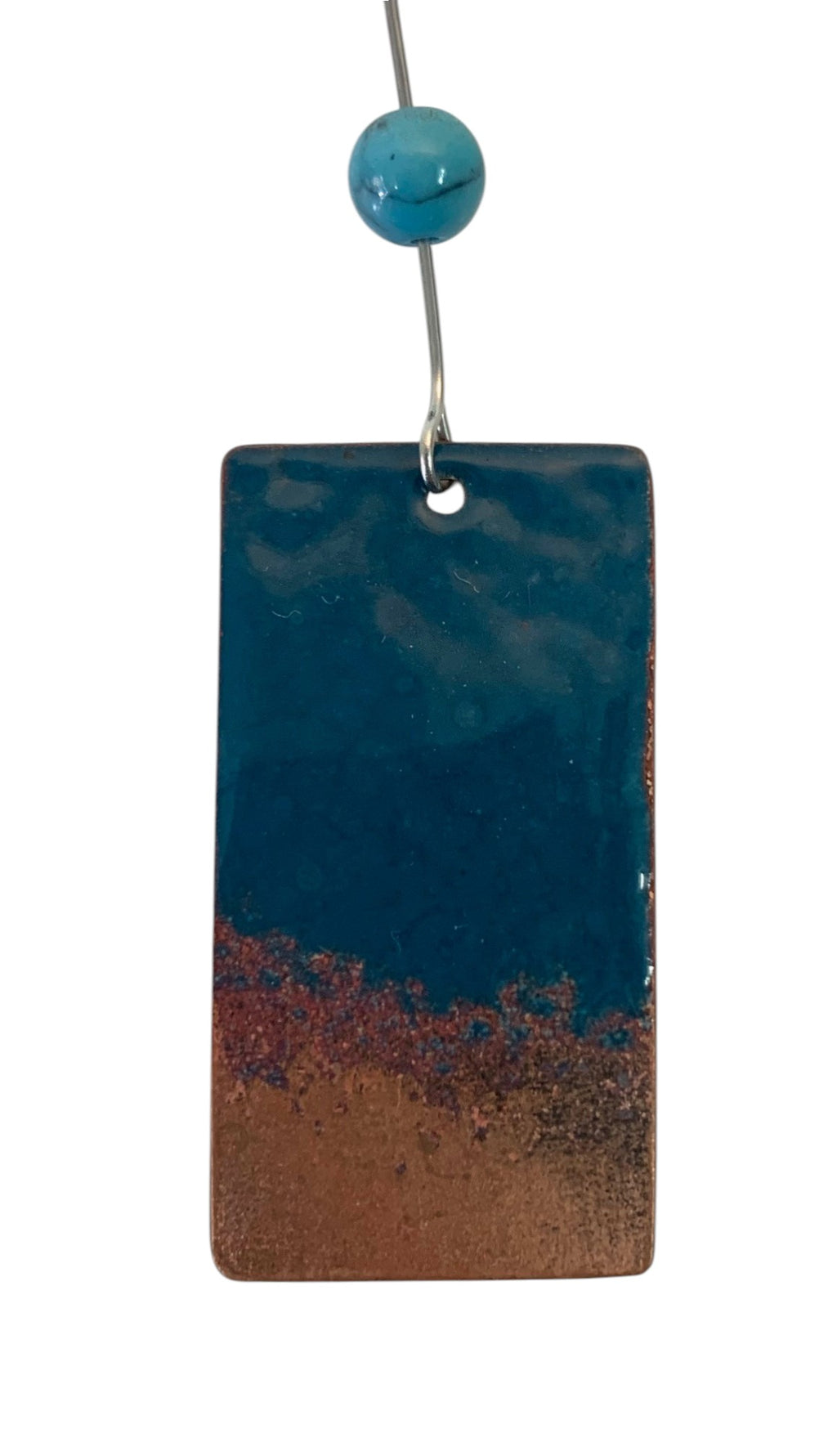 Enameled copper earrings