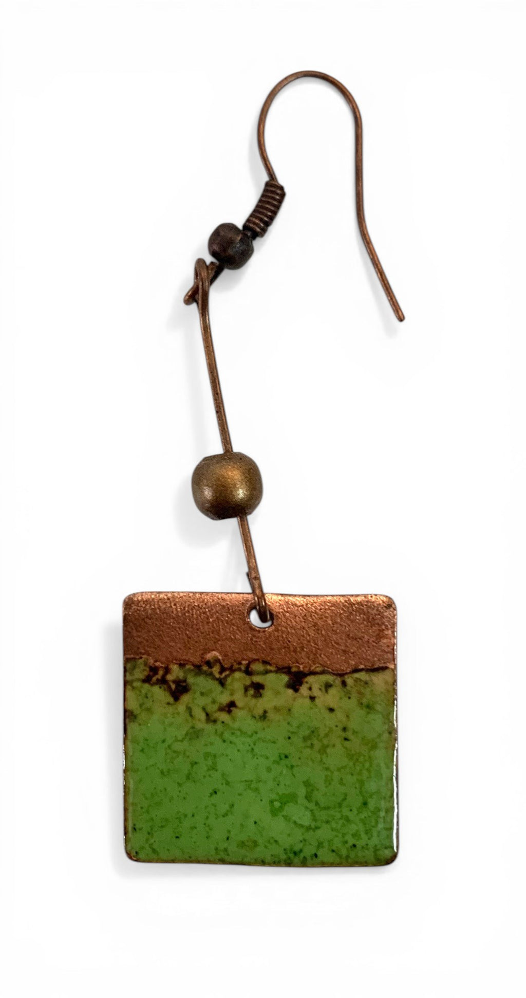 Enameled copper earrings