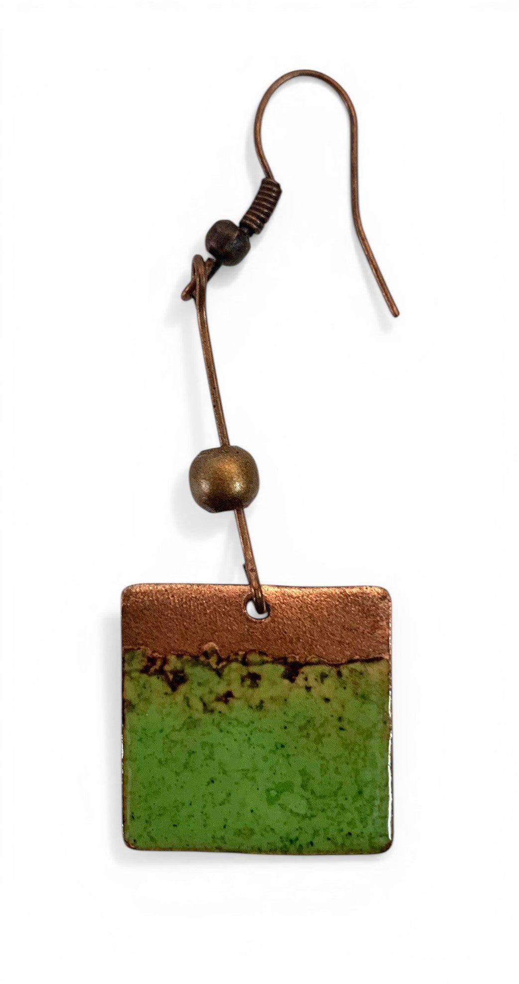 Enameled copper earrings