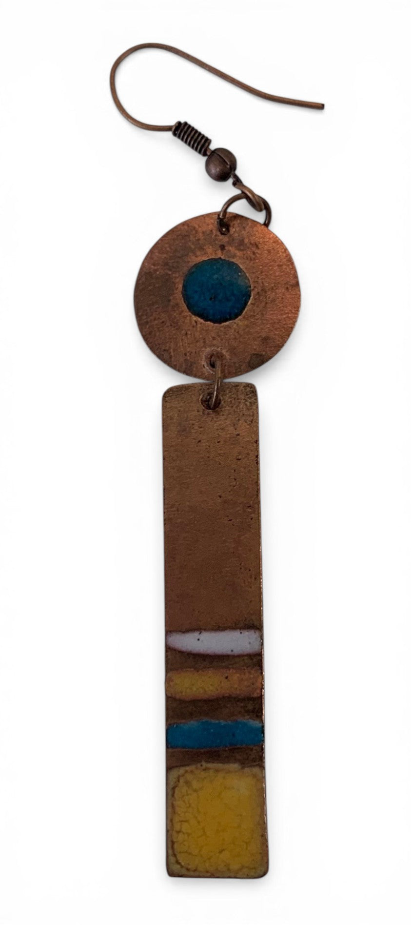 Enameled copper earrings