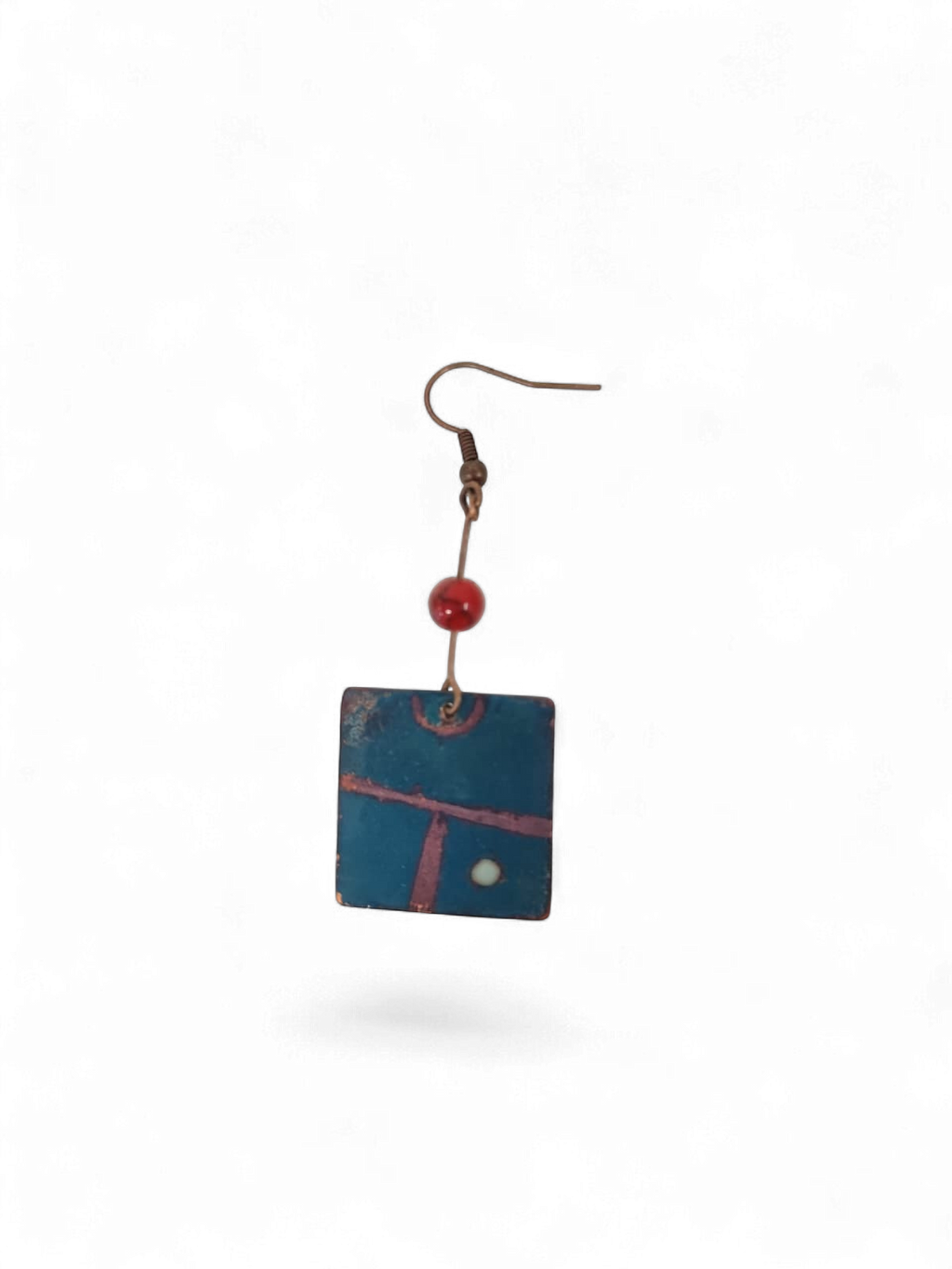 Enameled copper earrings