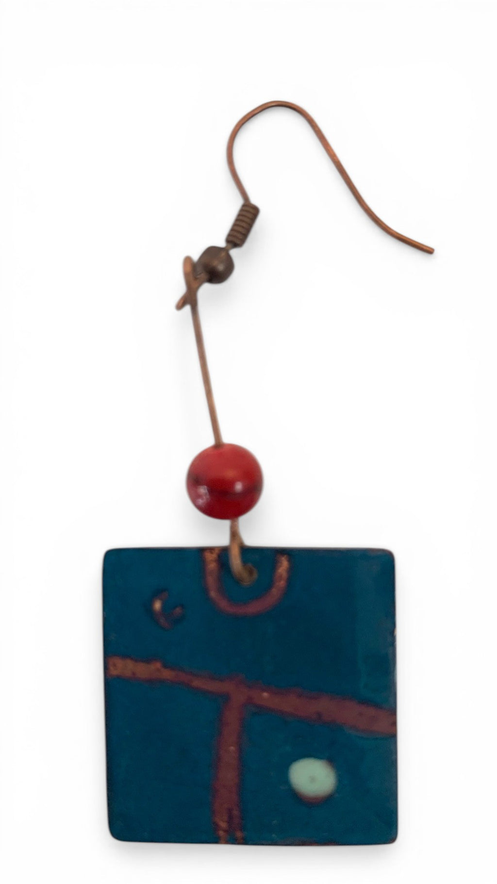 Enameled copper earrings