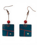 Enameled copper earrings