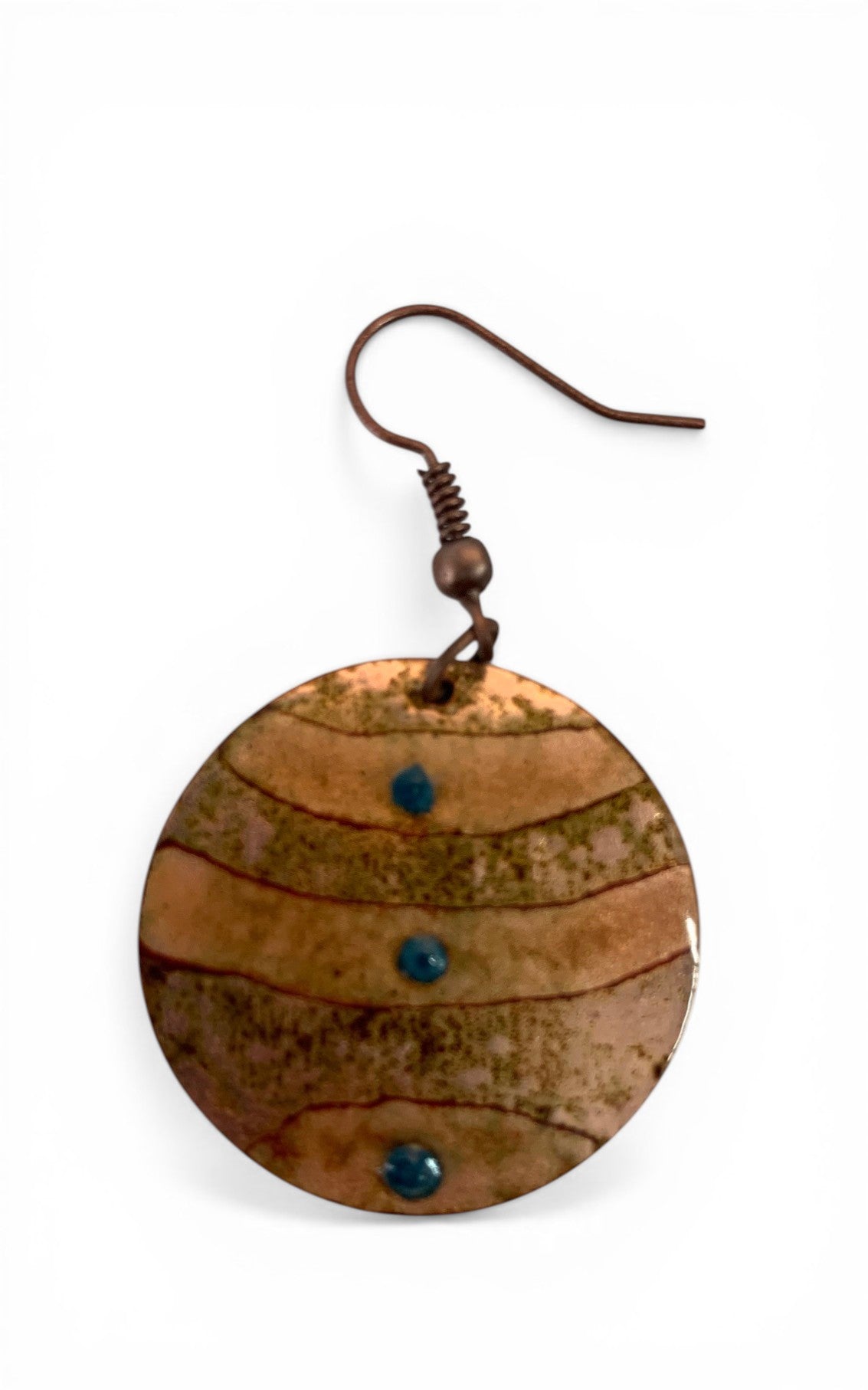 Enameled copper earrings