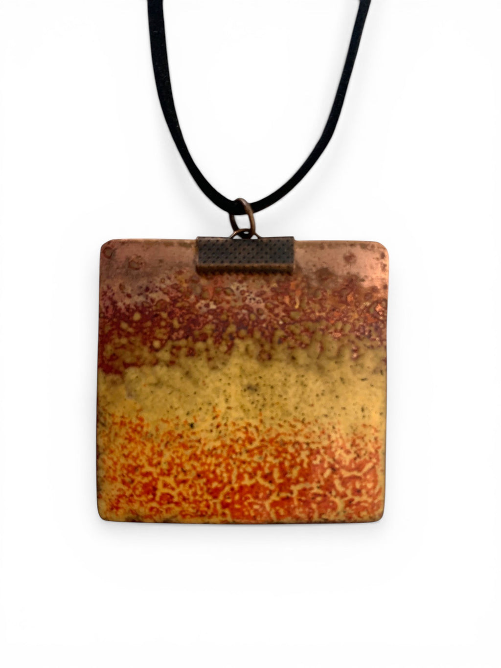 Enameled copper pendant