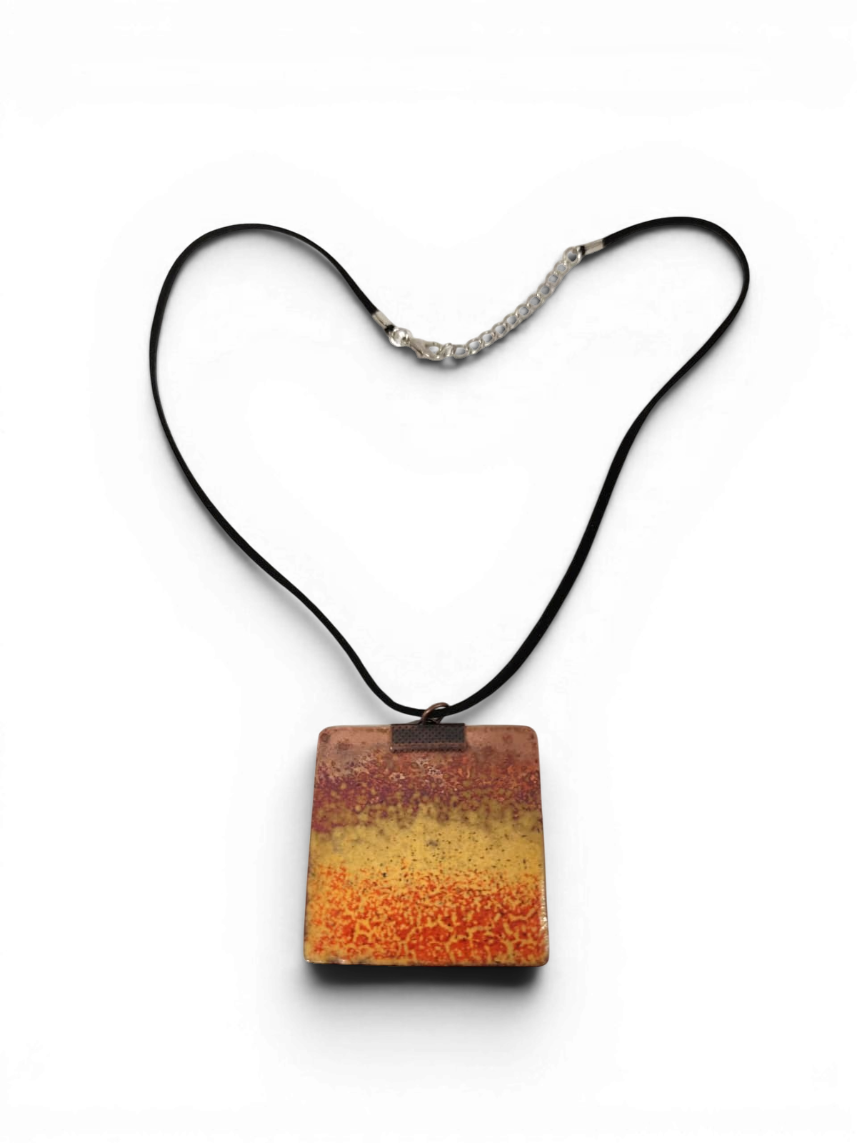 Enameled copper pendant