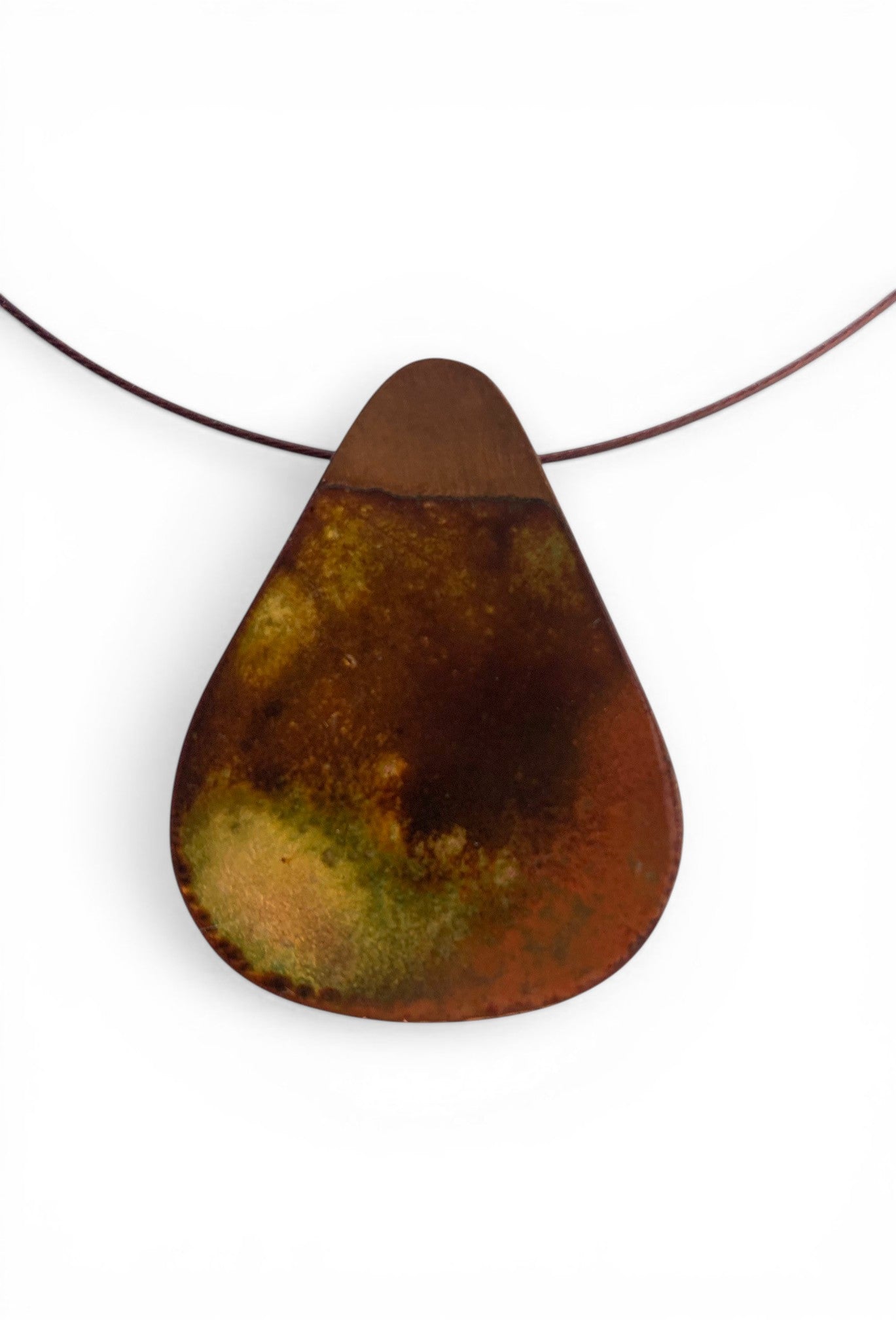 Enameled copper pendant