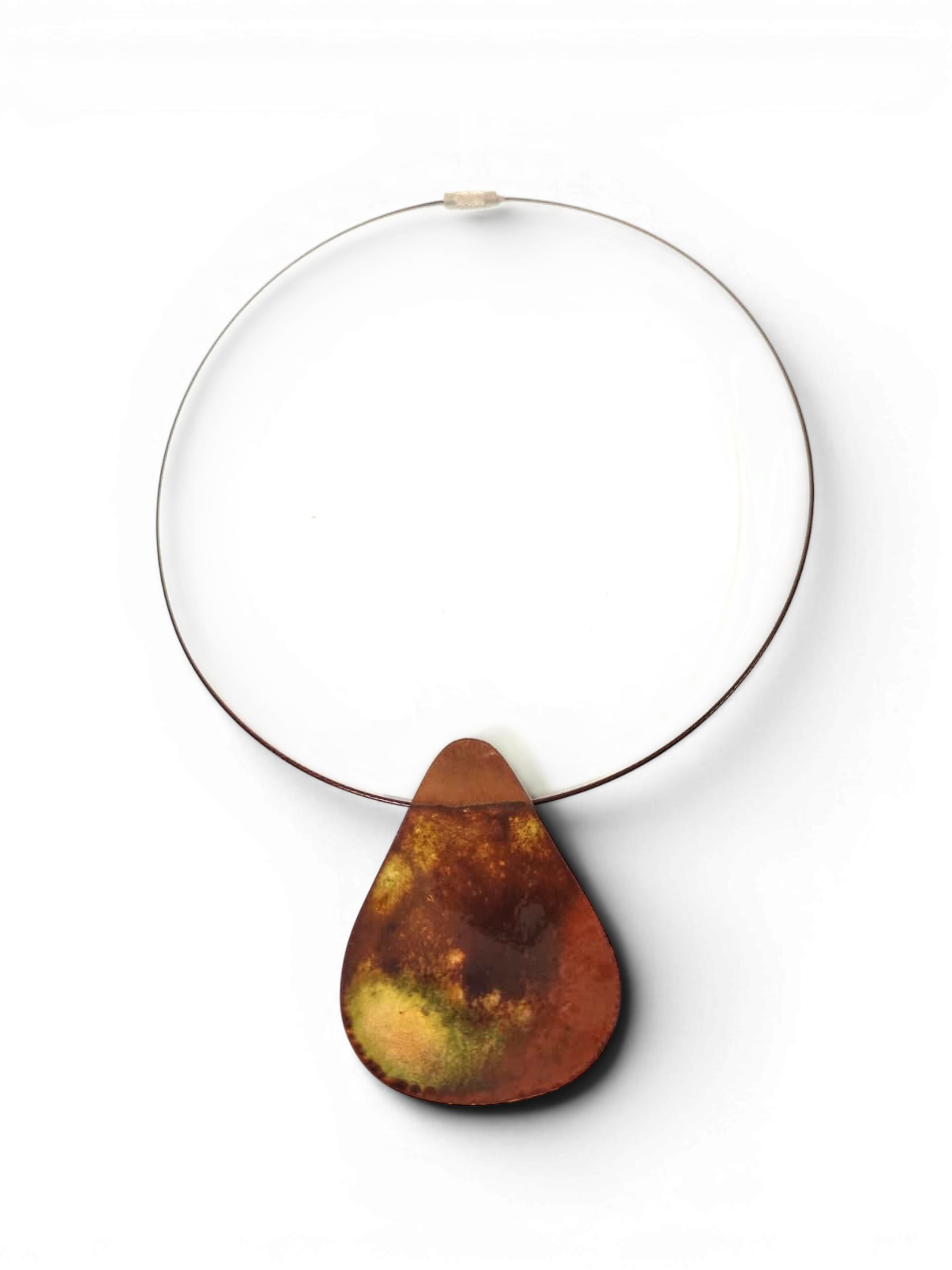 Enameled copper pendant