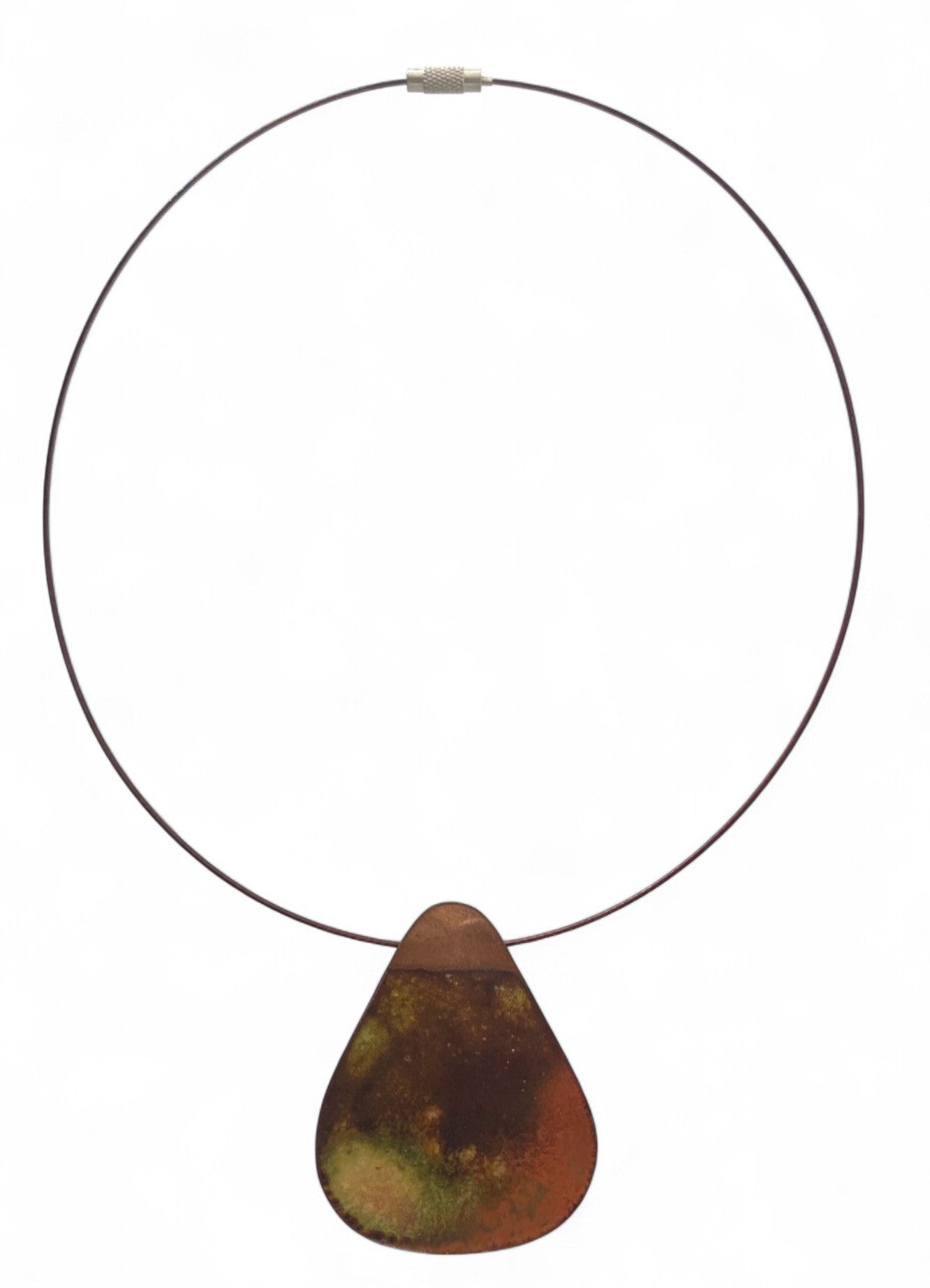Enameled copper pendant
