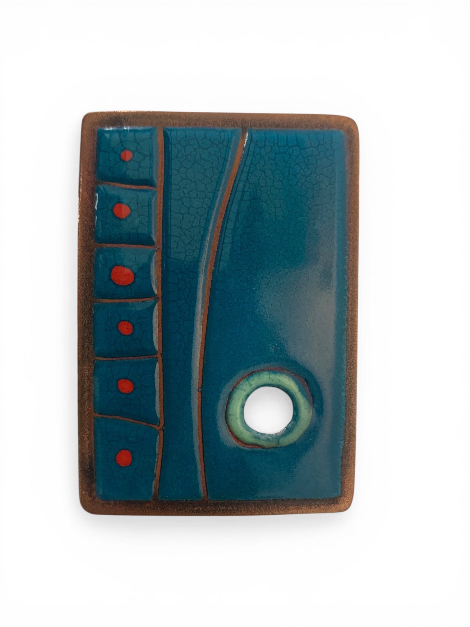 Enameled copper pendant