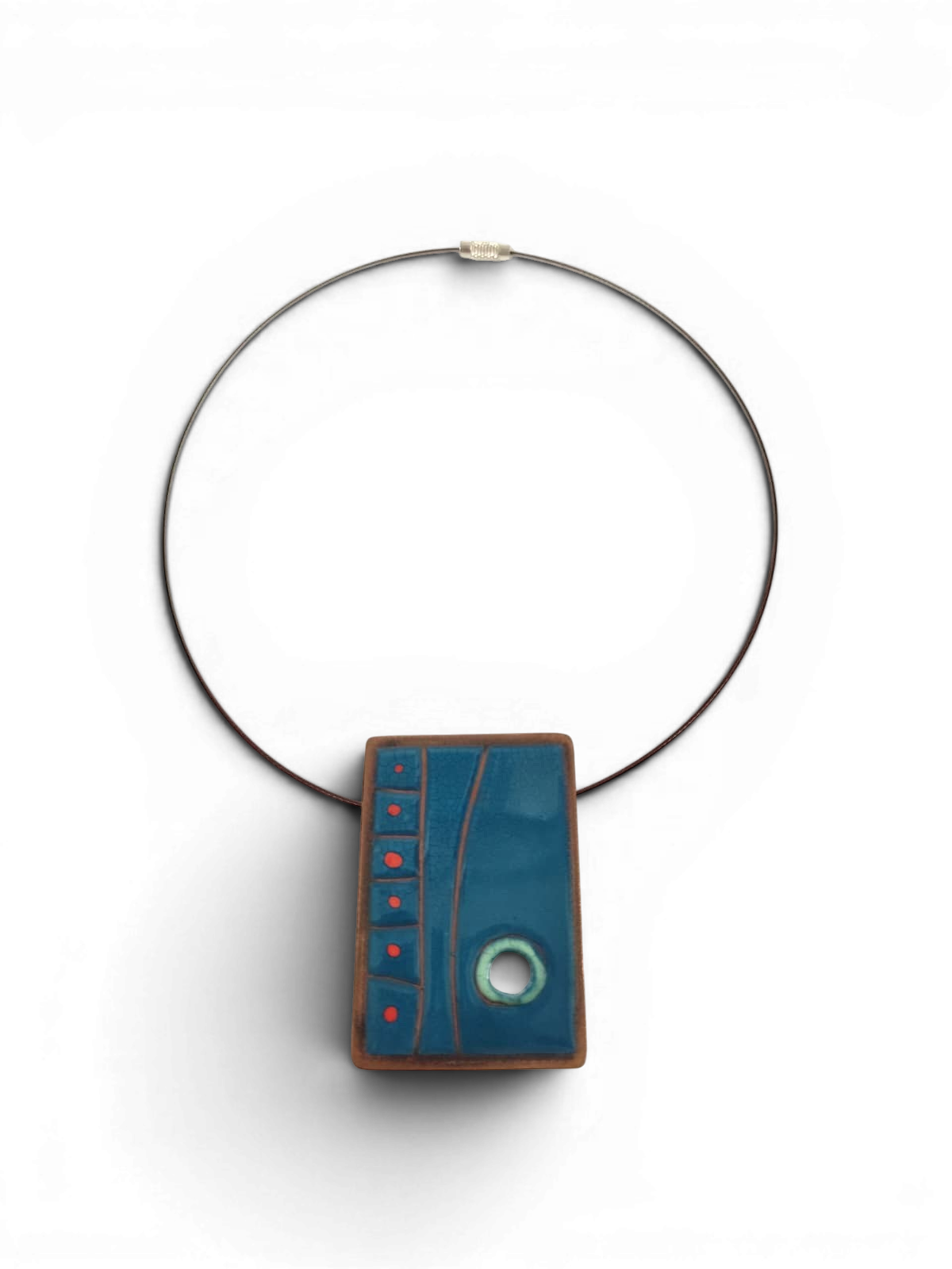 Enameled copper pendant