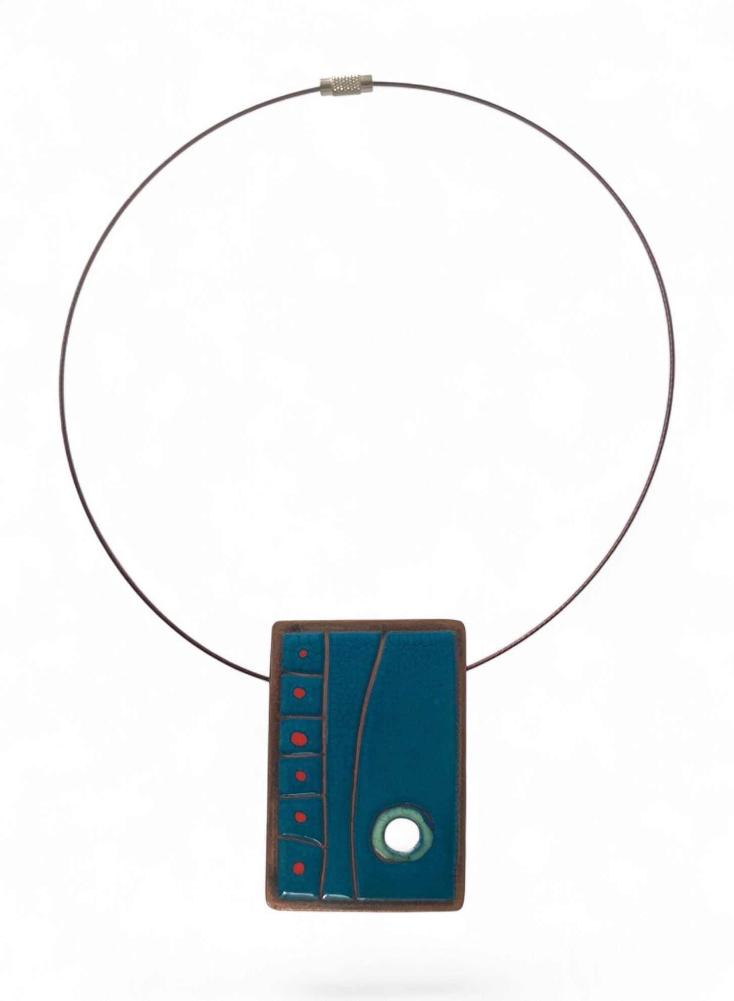 Enameled copper pendant