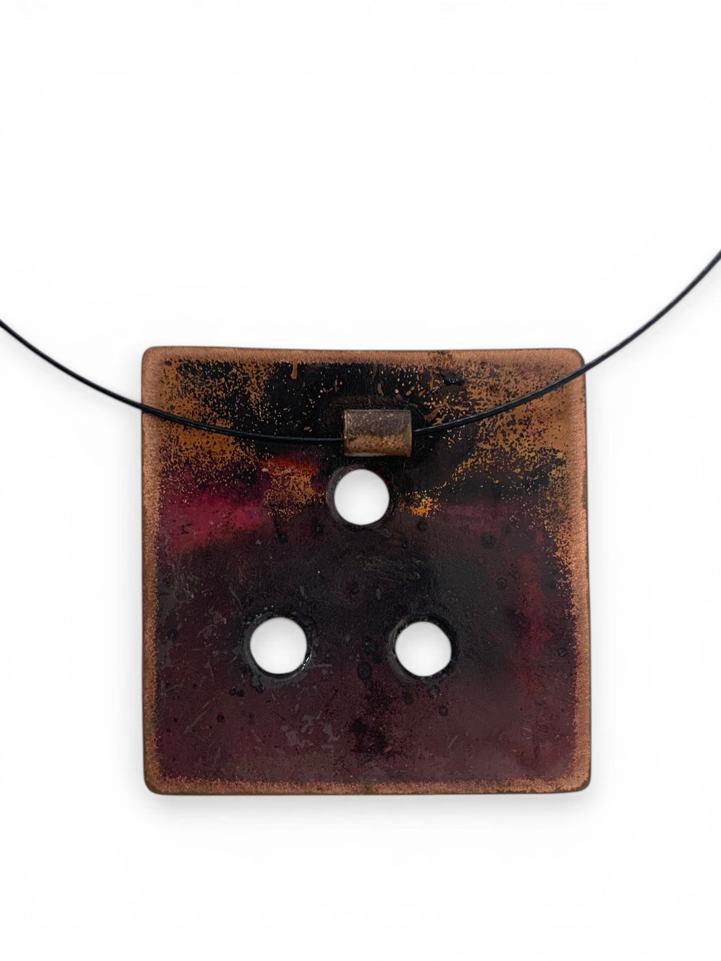 Enameled copper pendant