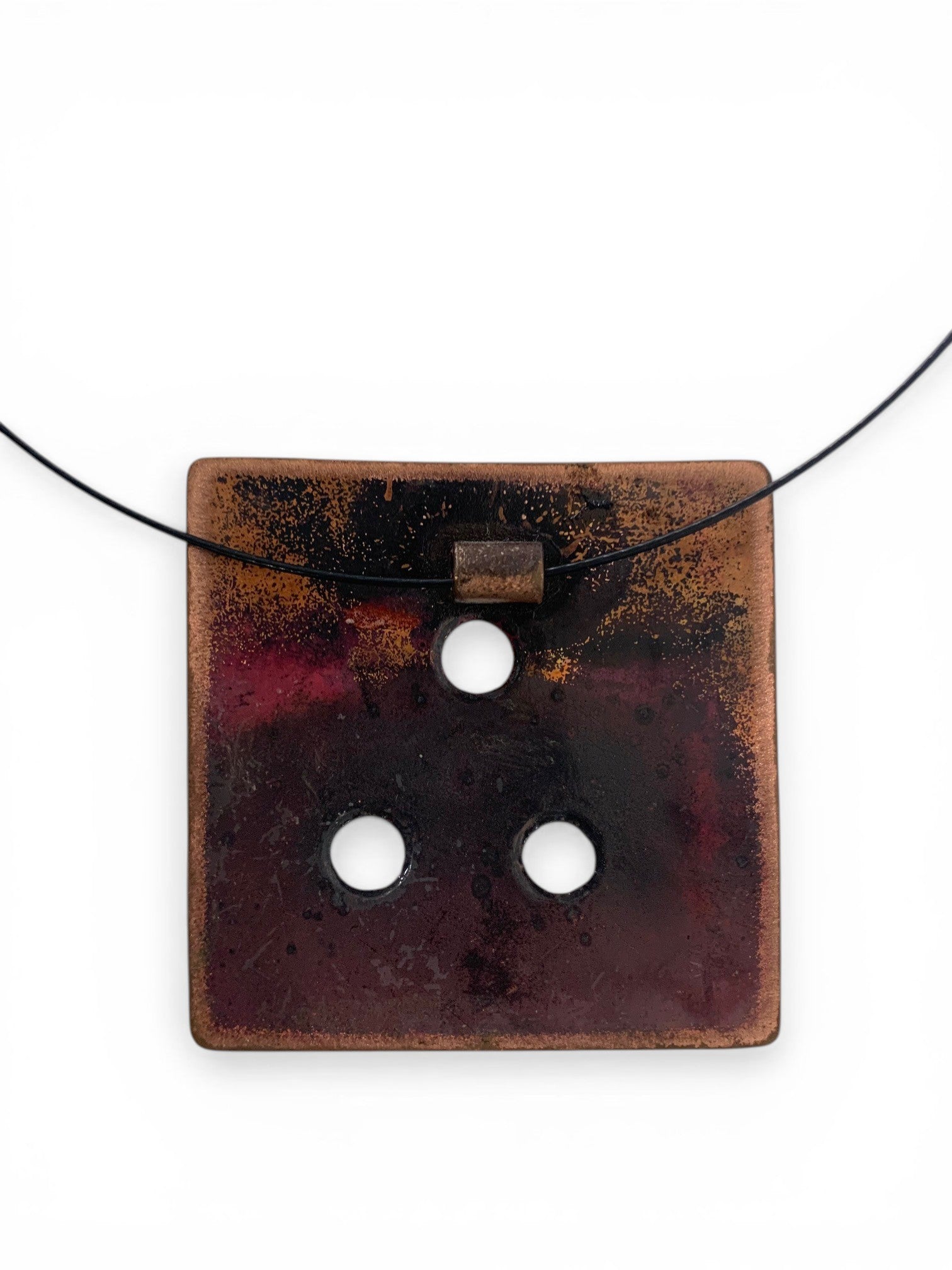 Enameled copper pendant