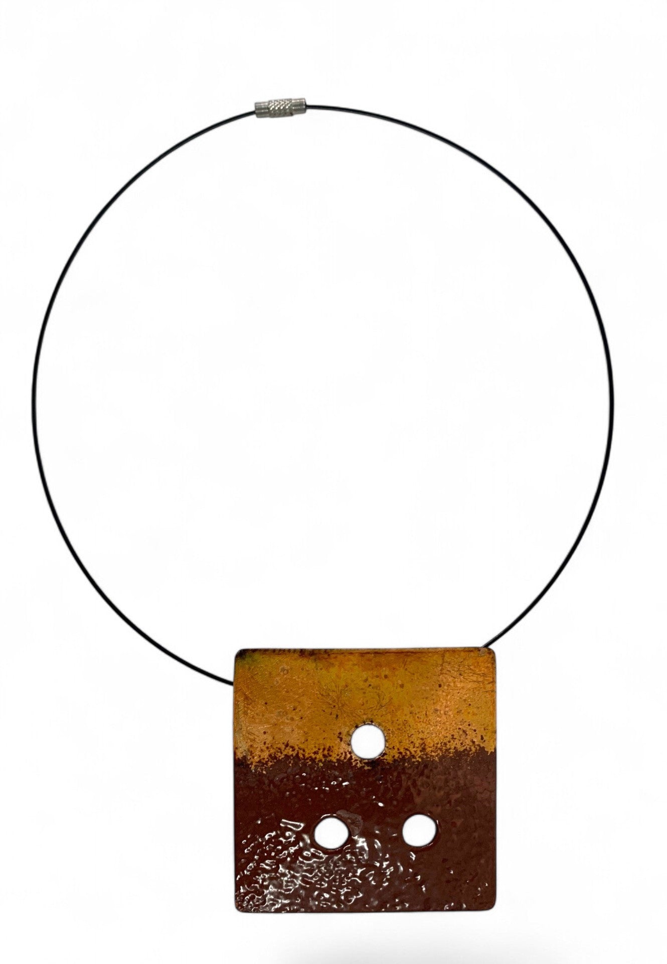 Enameled copper pendant