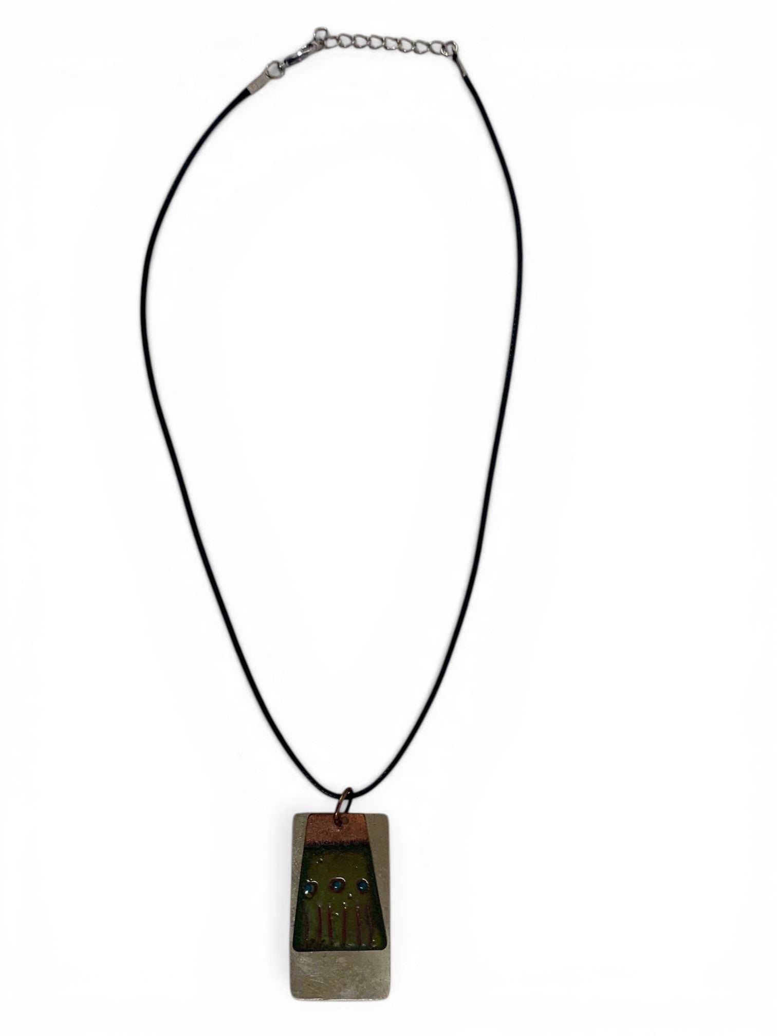 Enameled copper pendant
