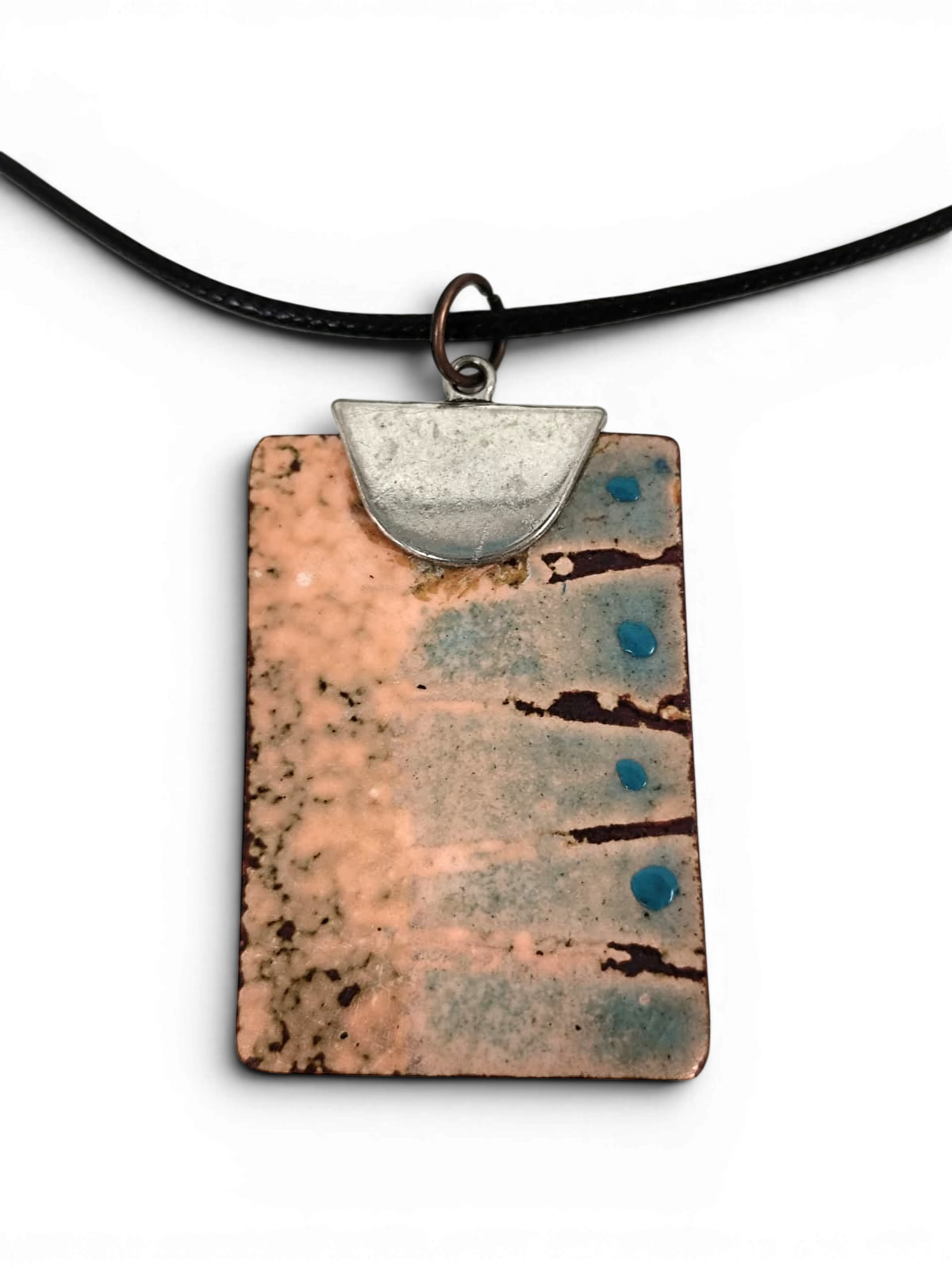 Enameled copper pendant