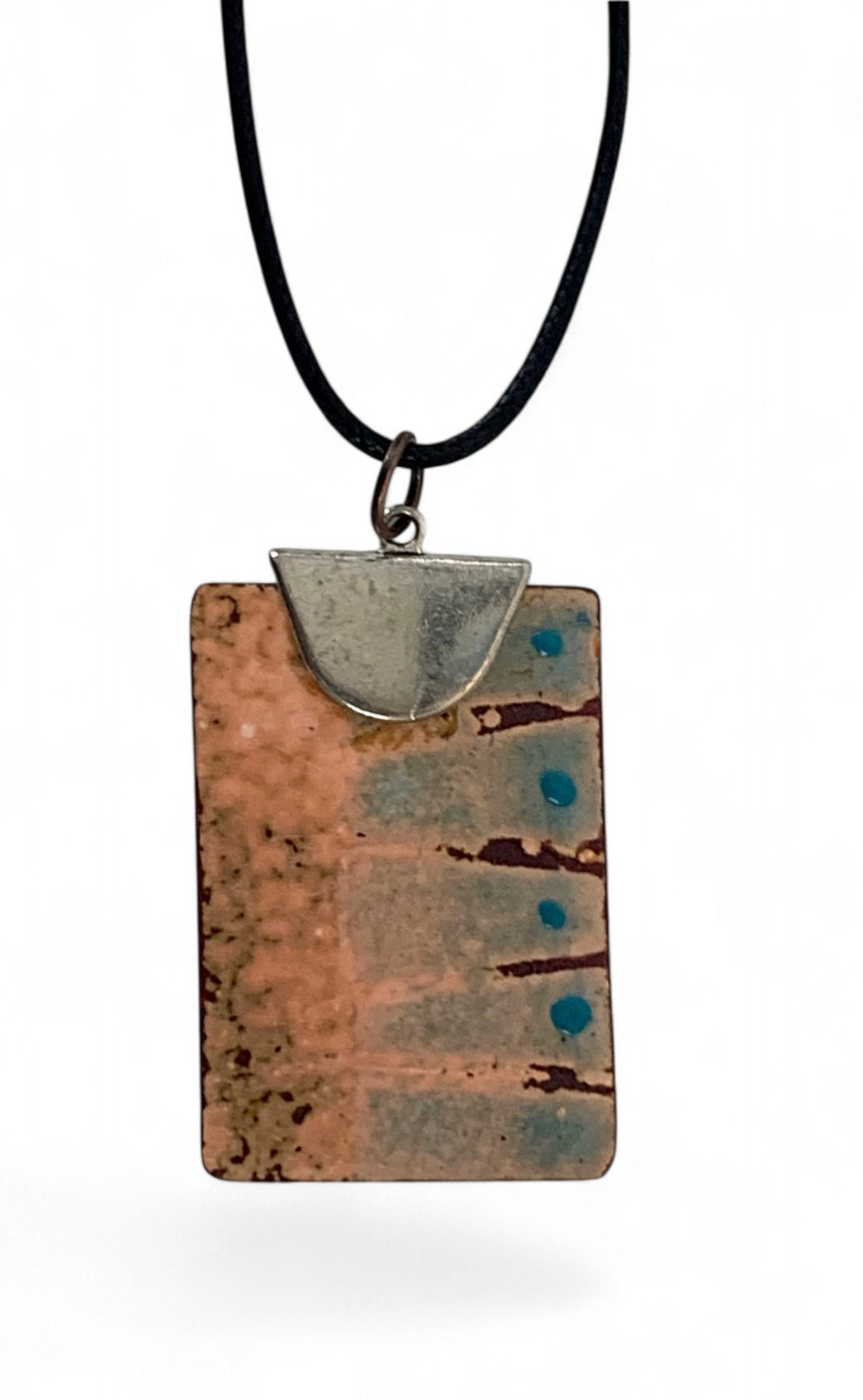 Enameled copper pendant