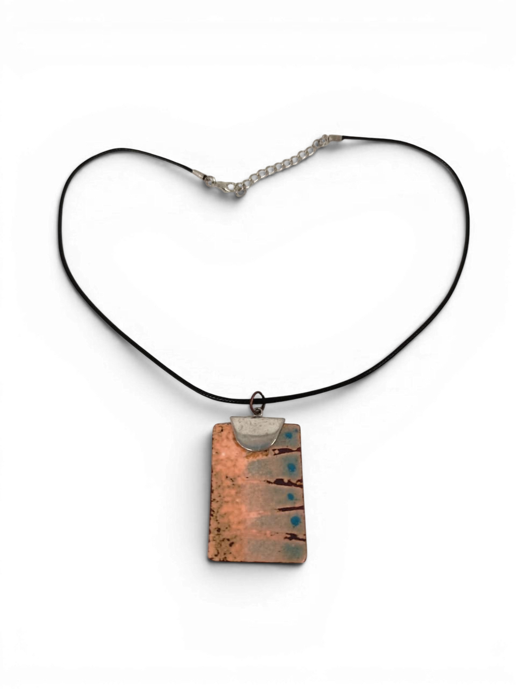 Enameled copper pendant