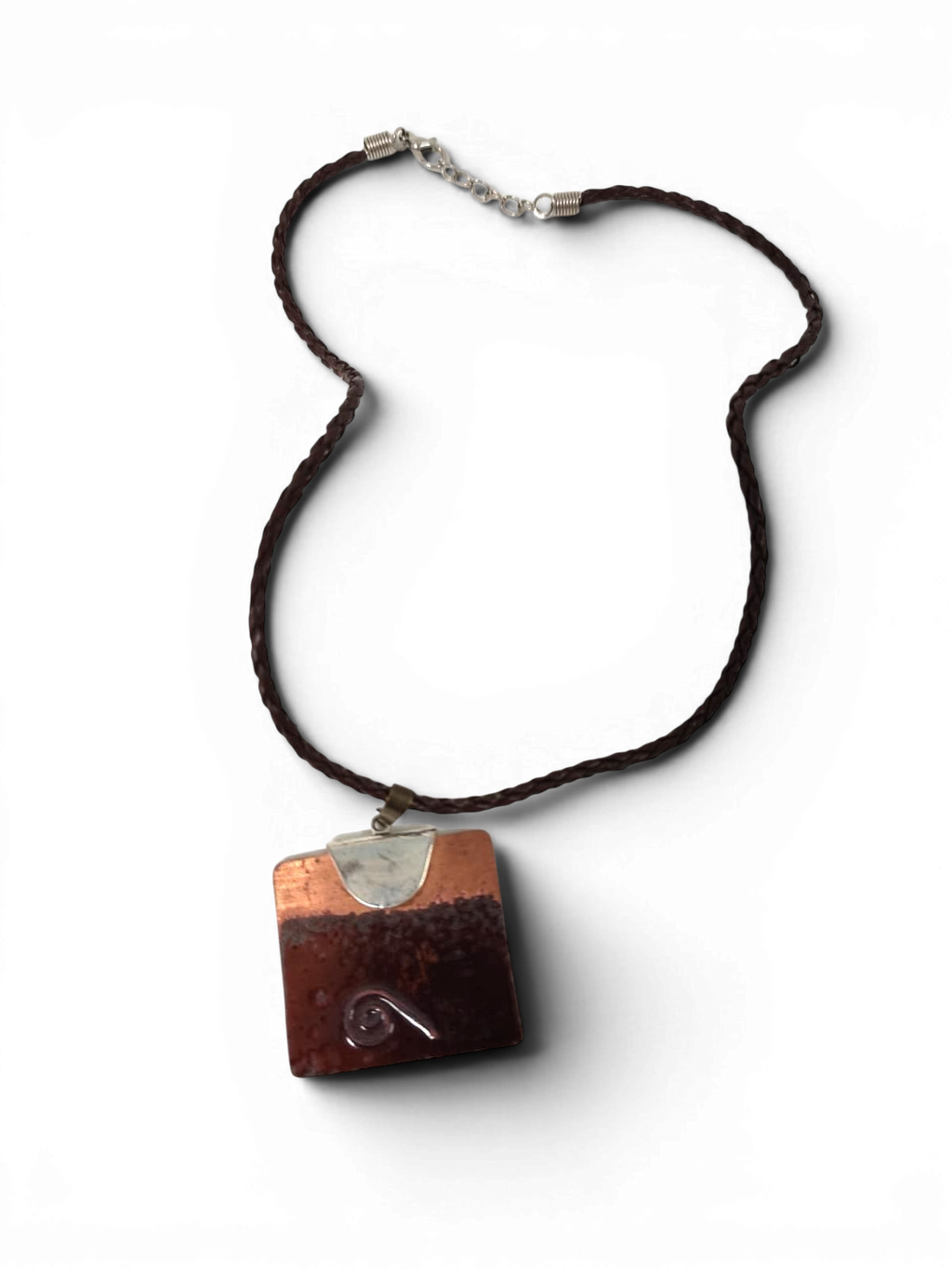 Enameled copper pendant