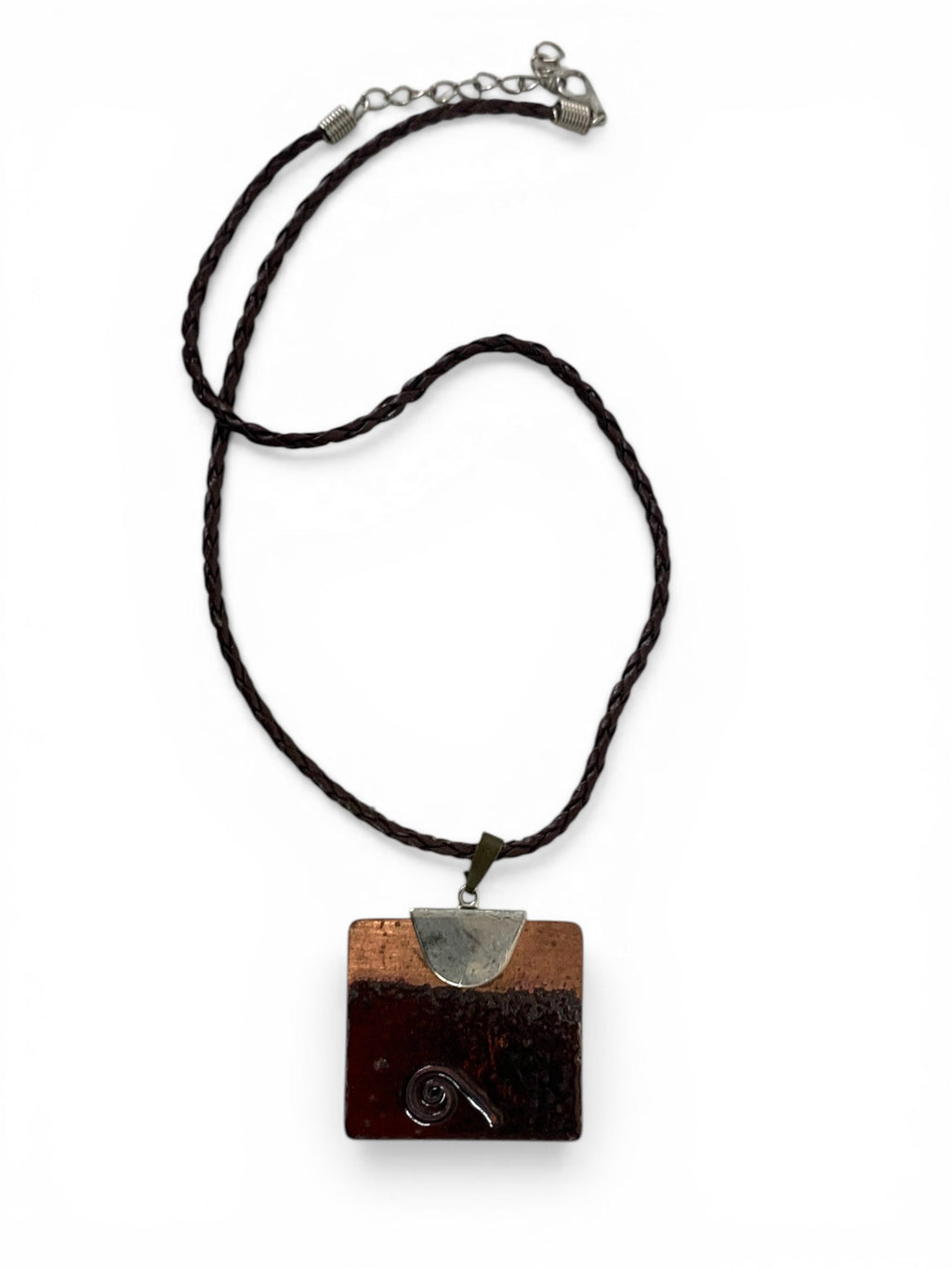 Enameled copper pendant