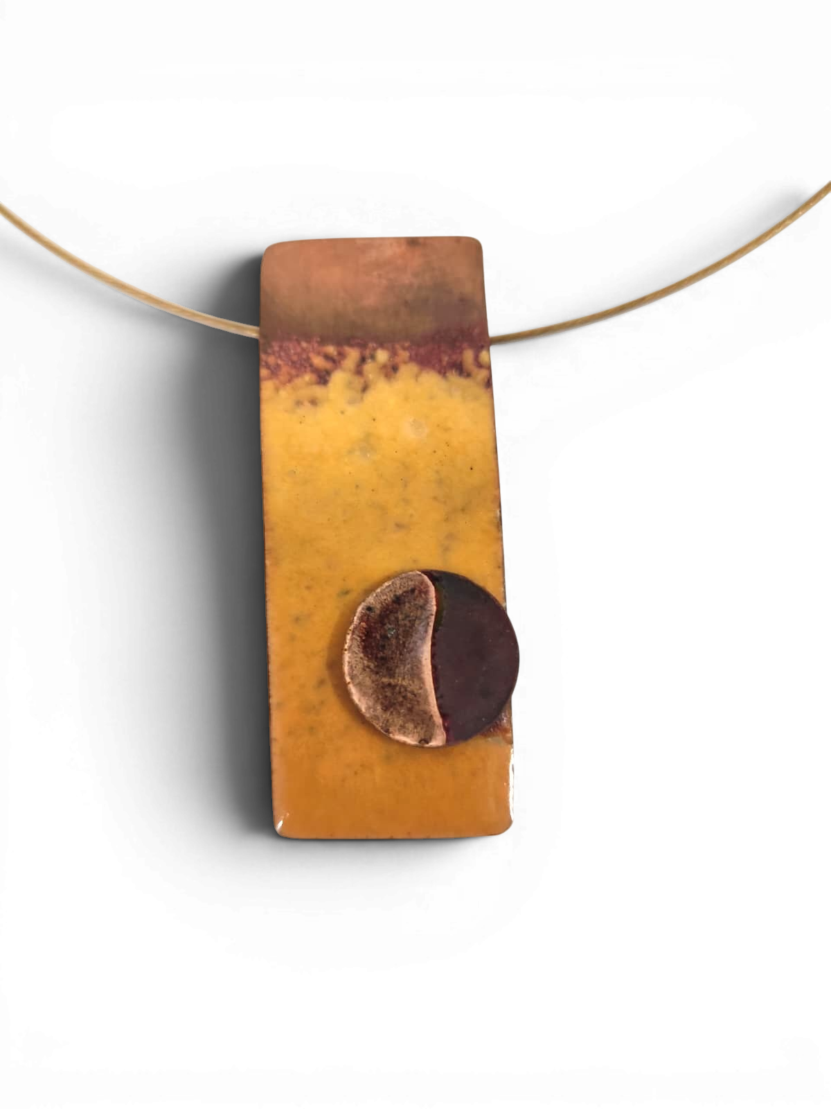 Enameled copper pendant